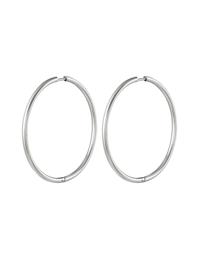 stainless steel earrings hoops large