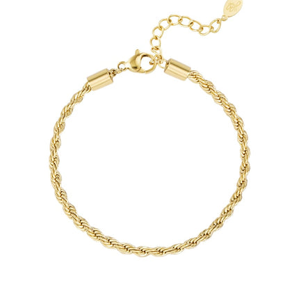 Bracelet tourné jasseron - doré-3.0MM