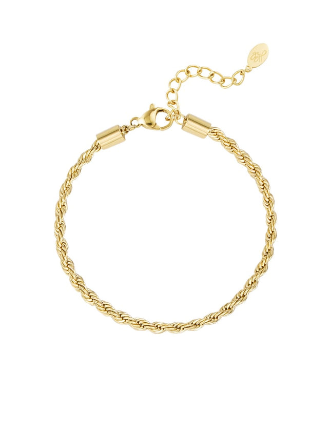 Bracelet tourné jasseron - doré-3.0MM