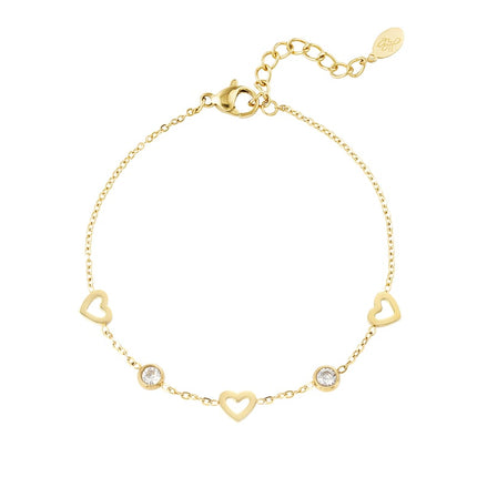 bracelet avec charms coeur et diamants