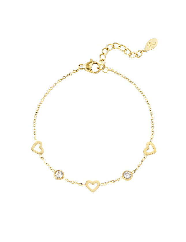 bracelet avec charms coeur et diamants