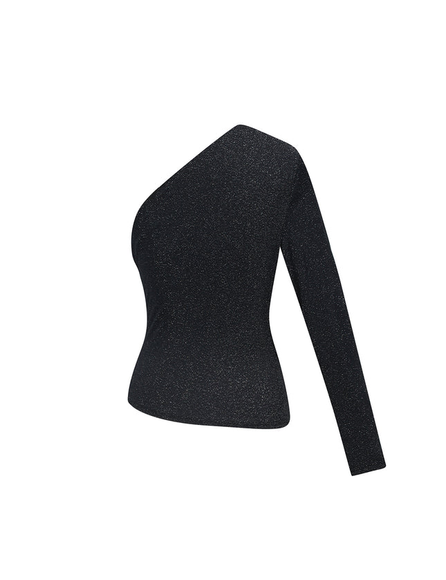 Haut scintillant à une épaule pour les fêtes