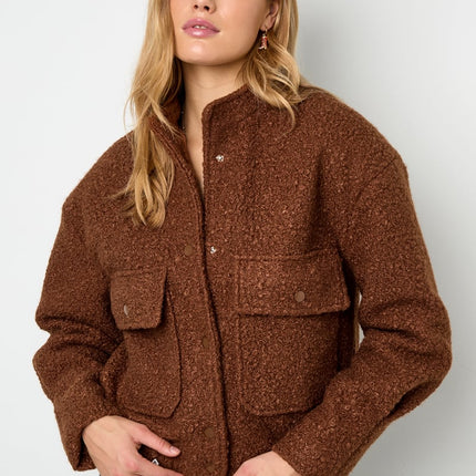 Boucle bomber jacket