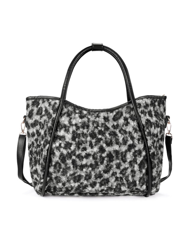 Sacs fourre-tout imprimé léopard en coton décontracté, accessoires quotidiens