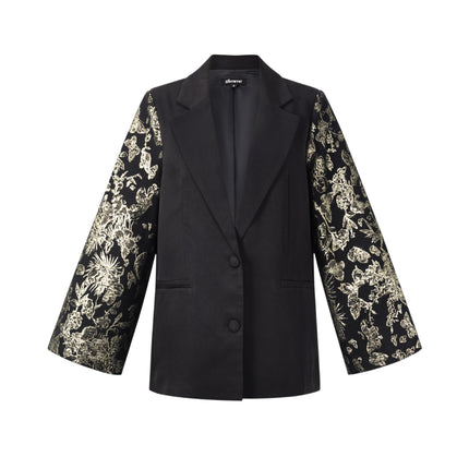 Blazer festif à manches jacquard