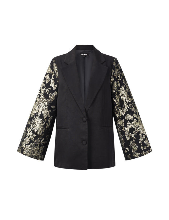 Blazer festif à manches jacquard