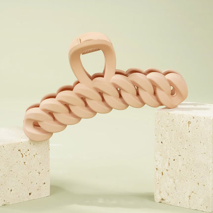 Barrette tressée - beige Plastique