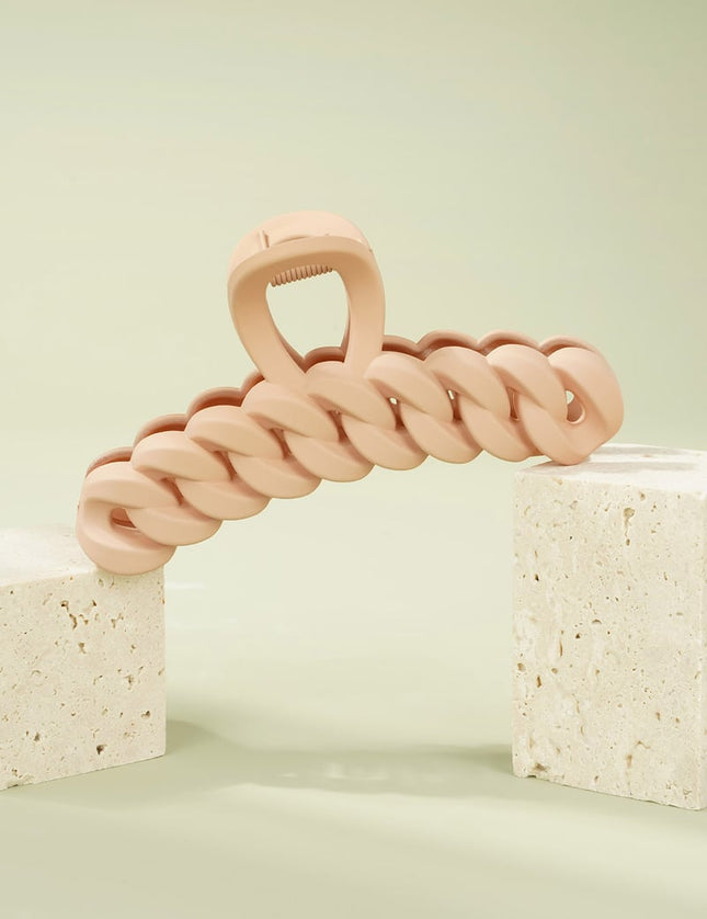Barrette tressée - beige Plastique