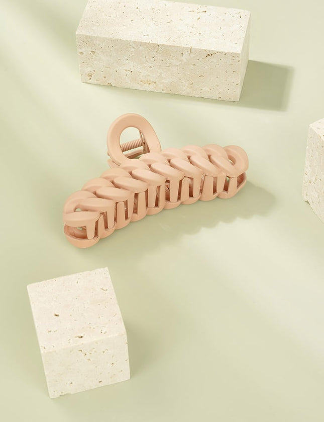 Barrette tressée - beige Plastique