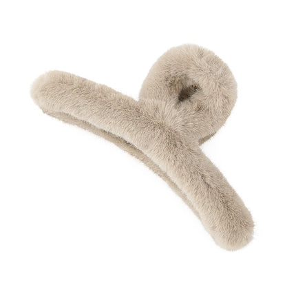 Faux fur hair clip