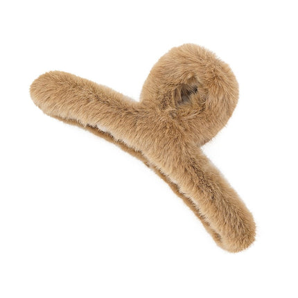 Faux fur hair clip