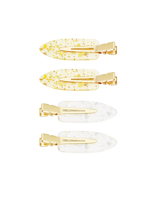 Boîte à pinces à cheveux marbre - argent doré