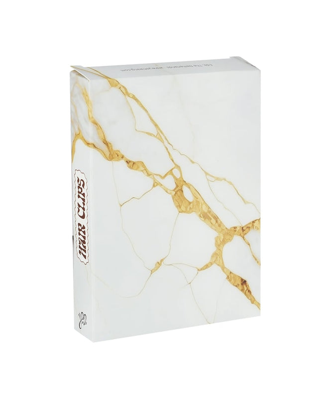 Boîte à pinces à cheveux marbre - argent doré