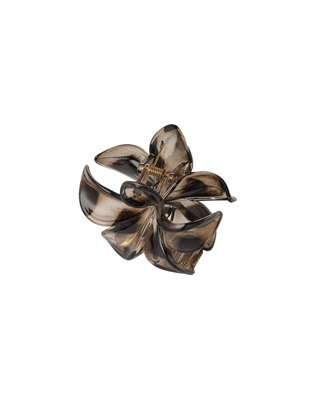 Pince à cheveux à motif de fleurs hawaïennes - Marron