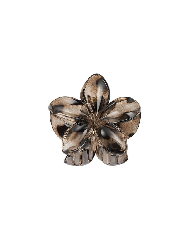 Pince à cheveux à motif de fleurs hawaïennes - Marron