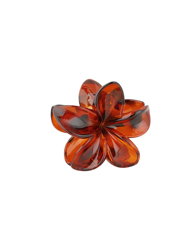Pince à cheveux à motif de fleurs hawaïennes - Marron