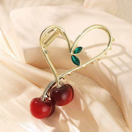 large cherry hair clip