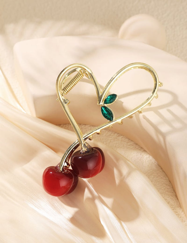 large cherry hair clip