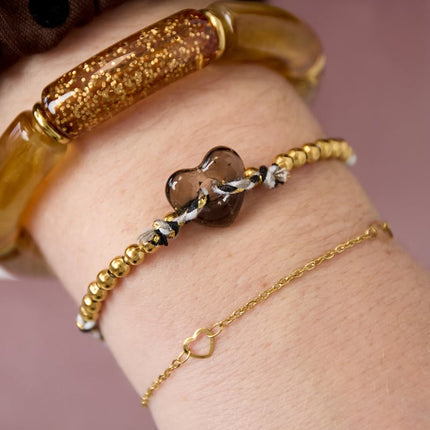 Polyester Beaded Bracelets Heart Casual Daily Simple Series Women's jewelry