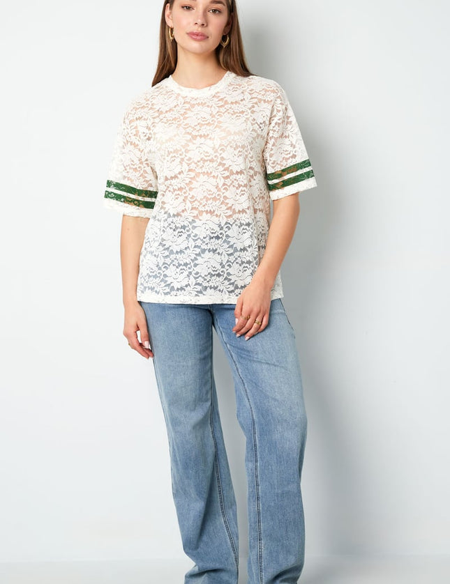 T-shirts américains en dentelle