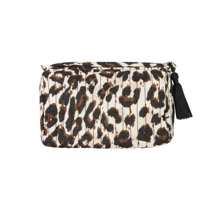 Trousses de maquillage en polyester imprimé léopard, accessoires quotidiens