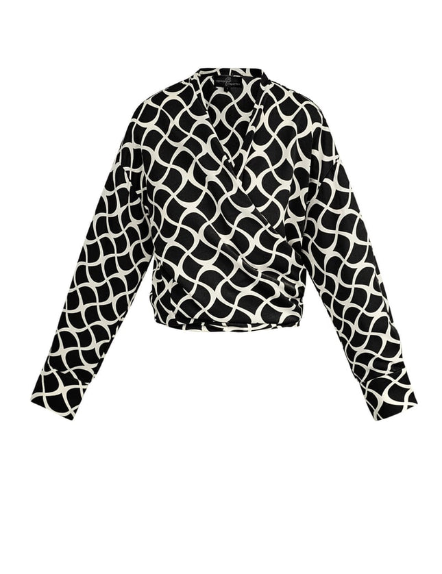 Blouse portefeuille imprimé esthétique