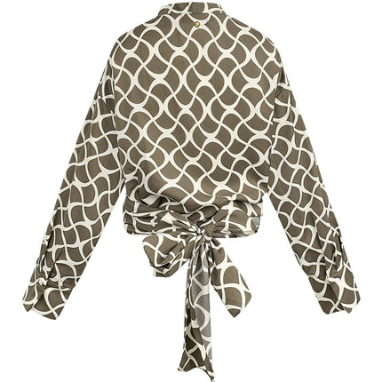 Blouse portefeuille imprimé esthétique