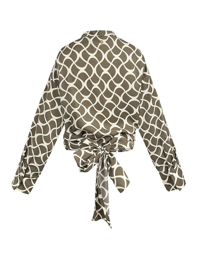 Blouse portefeuille imprimé esthétique