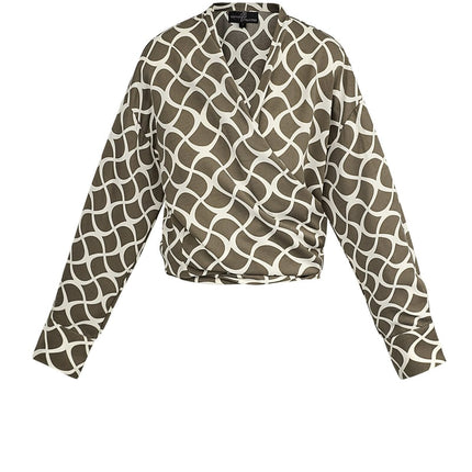 Blouse portefeuille imprimé esthétique