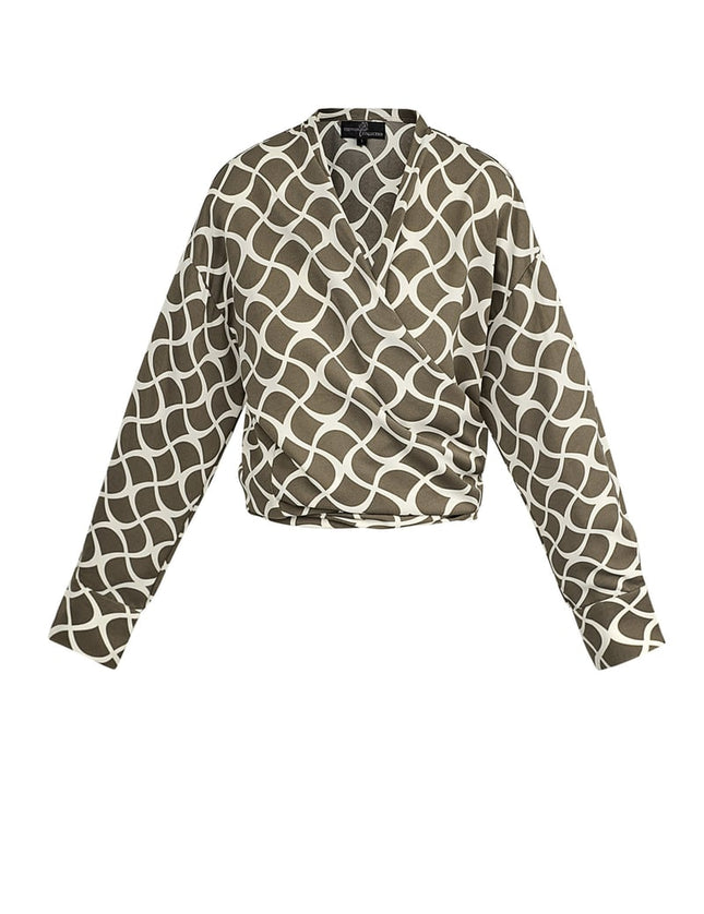 Blouse portefeuille imprimé esthétique