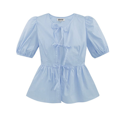 Blouse incontournable à basque et nœuds