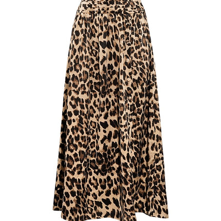 Long leopard print skirt