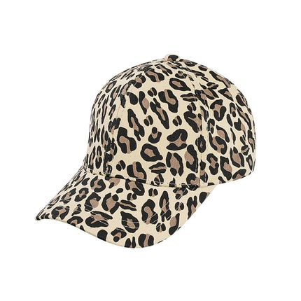 Casquette à imprimé léopard - marron
