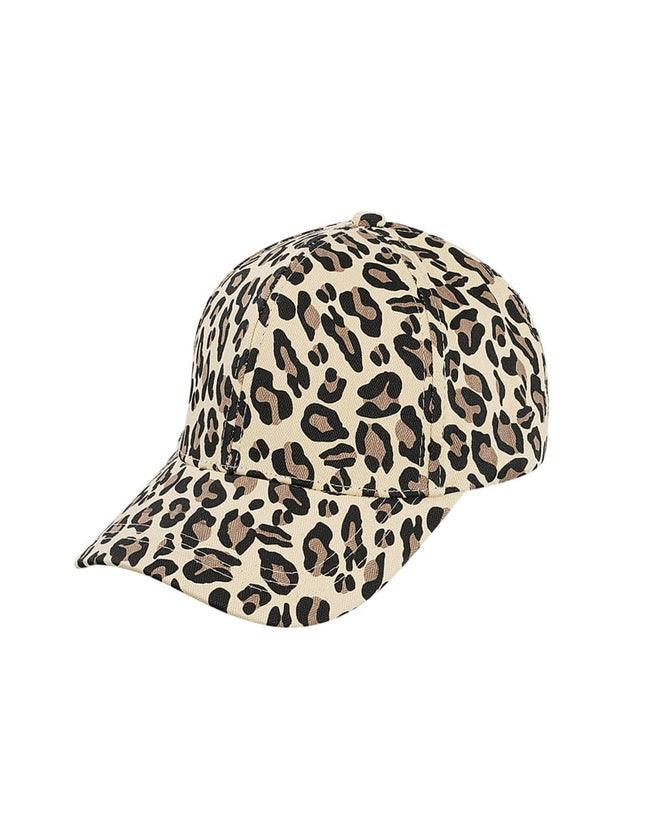 Casquette à imprimé léopard - marron