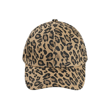 Casquette à imprimé léopard - marron