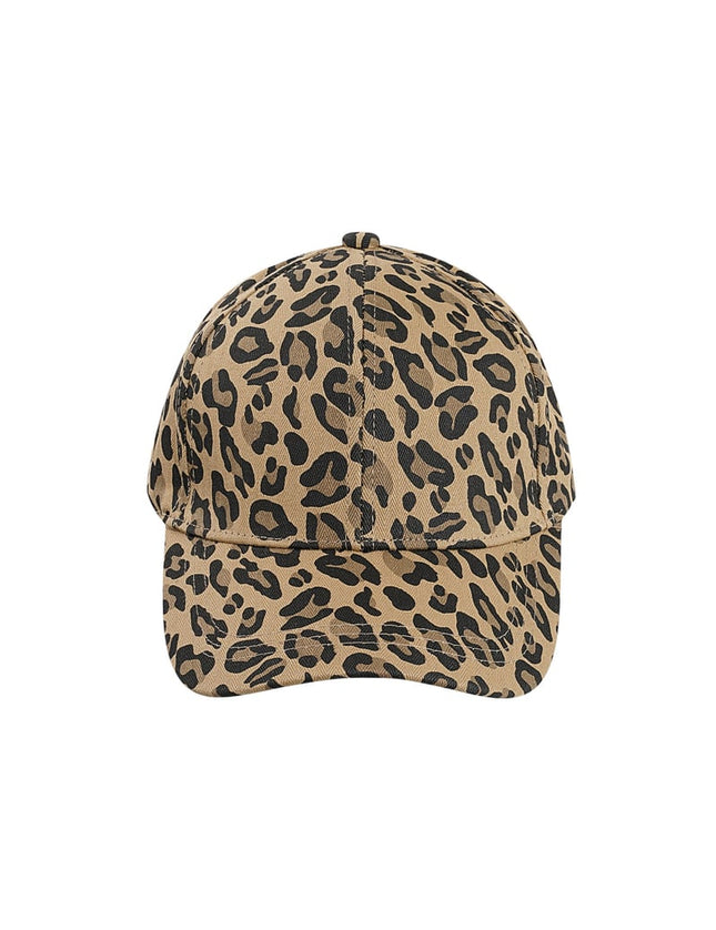 Casquette à imprimé léopard - marron