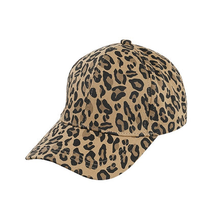 Casquette à imprimé léopard - marron