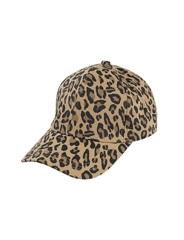 Casquette à imprimé léopard - marron