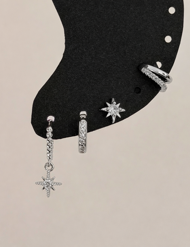 Lot de 4 boucles d’oreilles acier inoxydable