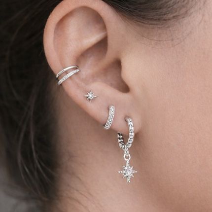 Lot de 4 boucles d’oreilles acier inoxydable