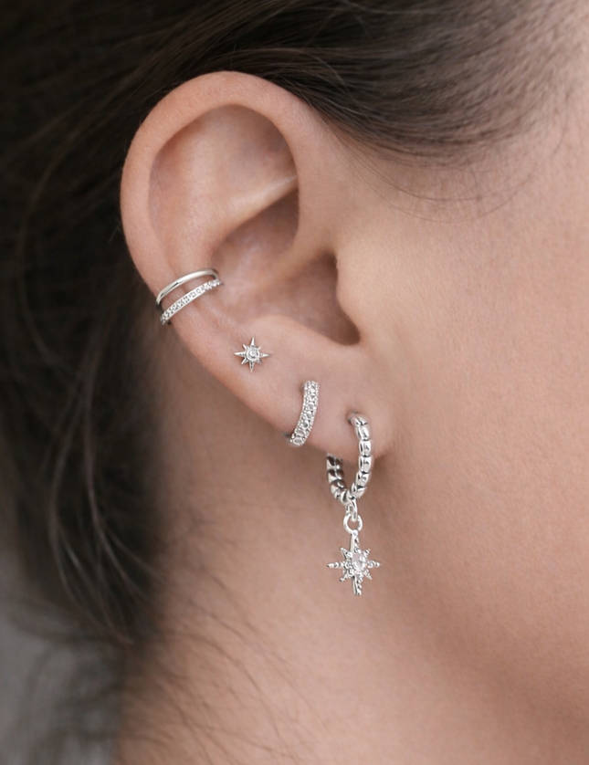 Lot de 4 boucles d’oreilles acier inoxydable