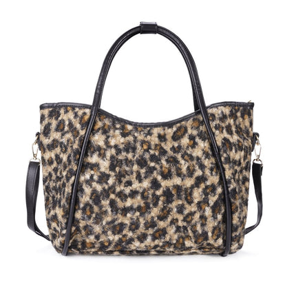 Sacs fourre-tout imprimé léopard en coton décontracté, accessoires quotidiens