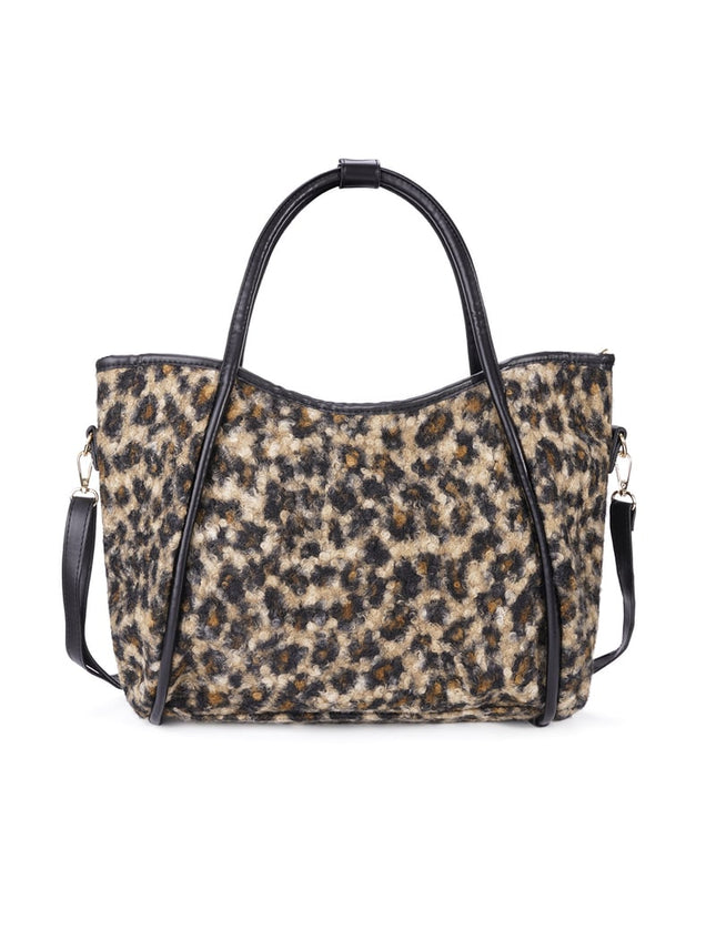 Sacs fourre-tout imprimé léopard en coton décontracté, accessoires quotidiens