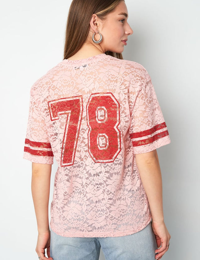 T-shirts américains en dentelle