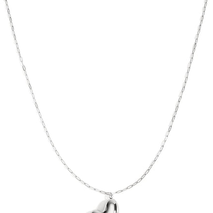 Colliers longs en acier inoxydable, style cœur, décontracté, simple, pour femme