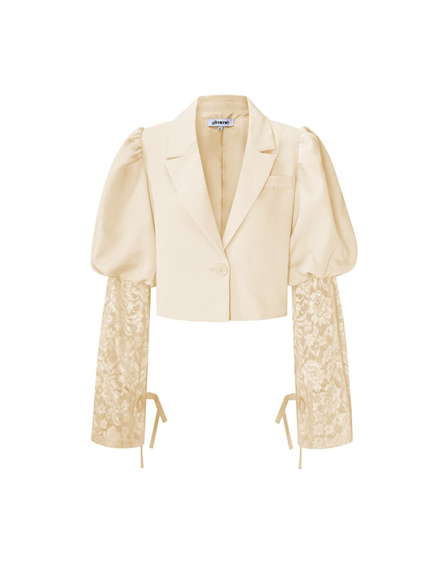 Blazer court tendance avec dentelle