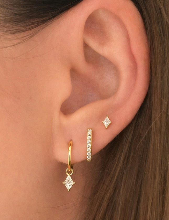 Lot de 3 boucles d'oreilles TENDANCE pour une oreille