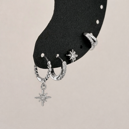 Lot de 4 boucles d’oreilles acier inoxydable