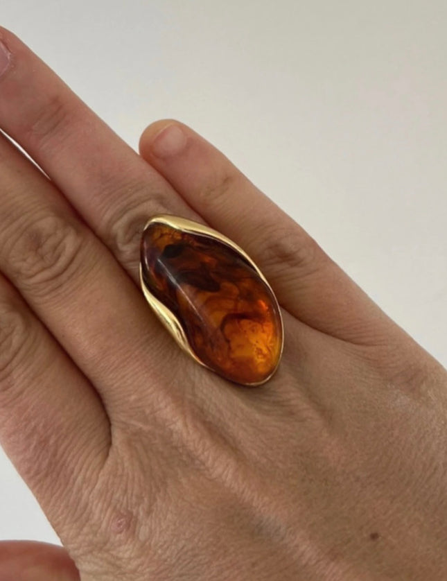 Bague Style Ambre Acier Inoxydable