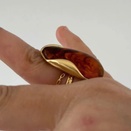 Bague Style Ambre Acier Inoxydable